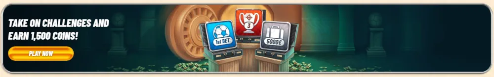 Vegasino gaming uitdagingen en loyaliteitsmunt beloningen banner