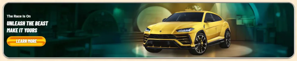 Vegasino "Bevrijd het Beest" luxe SUV promotiebanner